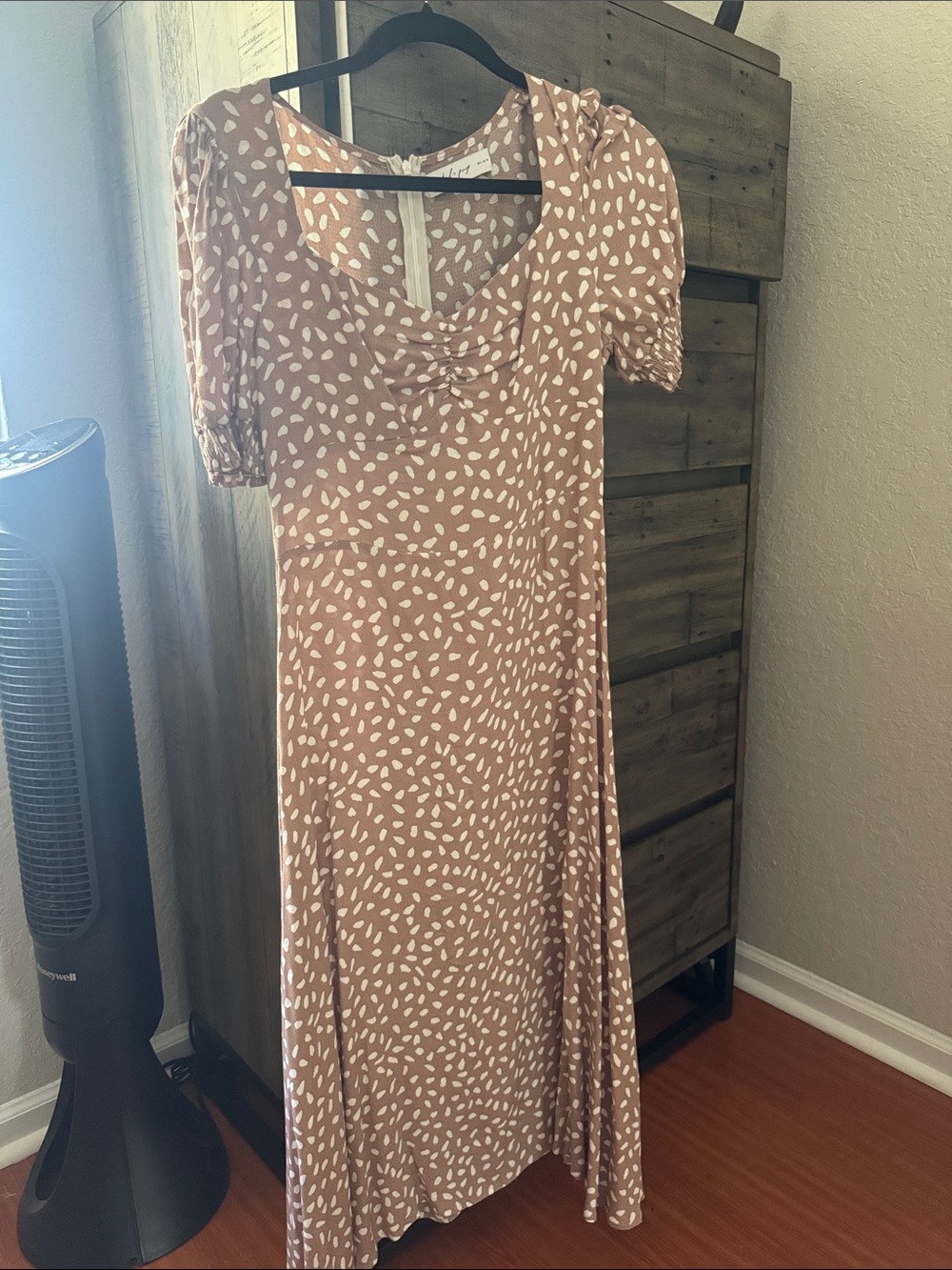 Petal & Pup Mauve Rust Maxi Dress with White Spot Print